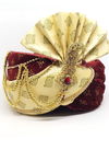 Cream And Maroon Safa Vol 3 Velvet With Less Wedding Wear Mens Collection SAFA 36